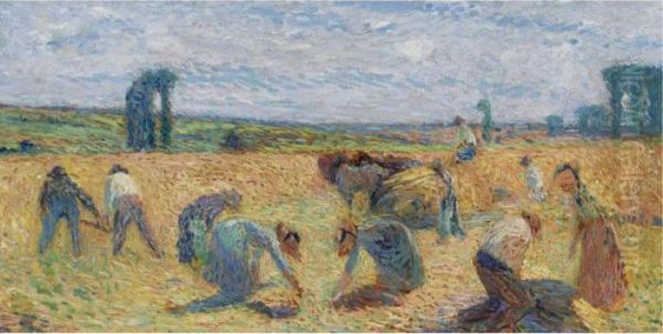 La Moisson Oil Painting by Henri Martin