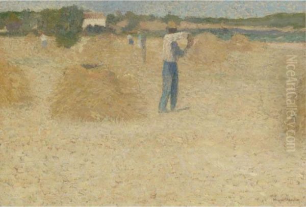 Les Moissons De Ble Oil Painting by Henri Martin