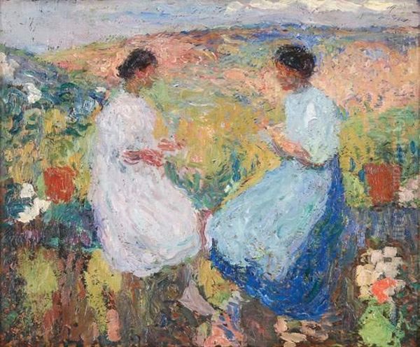 Les Devideuses Oil Painting by Henri Martin