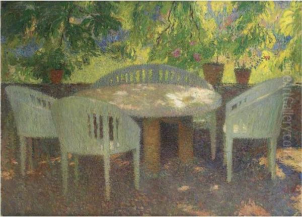 Table Sous La Tonnelle Oil Painting by Henri Martin