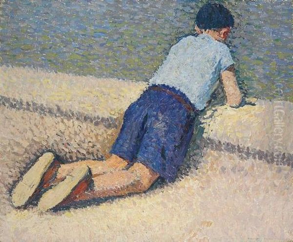 L'enfant Au Bassin Oil Painting by Henri Martin