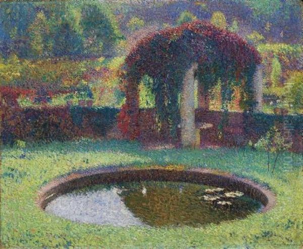 Bassin Et Pergola Au Sud-ouest Du Parc De Marquayrol Oil Painting by Henri Martin