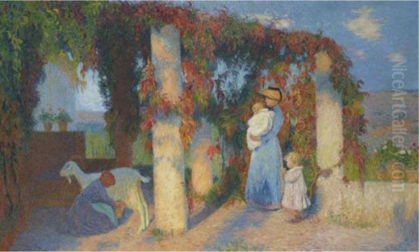 La Pergola A Marquayrol Oil Painting by Henri Martin