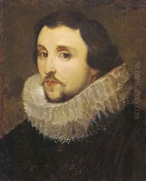 Portrait of a gentleman, bust-length, in a ruff Oil Painting by Frans, the Elder Pourbus