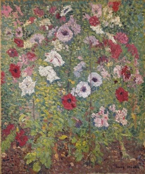 Parterre De Fleurs Oil Painting by Henri Martin