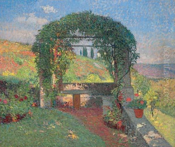 La Pergola (gloriette) Oil Painting by Henri Martin