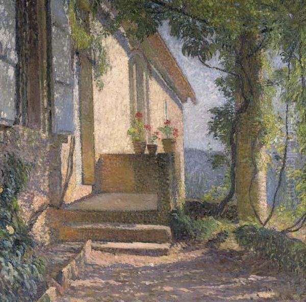 La Facade De Maison Oil Painting by Henri Martin