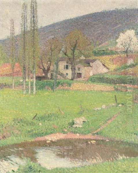 Une Ferme Dans Un Paysage Oil Painting by Henri Martin