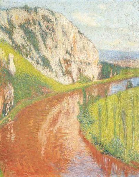 La Vallee Du Vert Oil Painting by Henri Martin