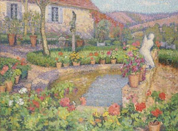 Ma Maison Et Mon Jardin Oil Painting by Henri Martin