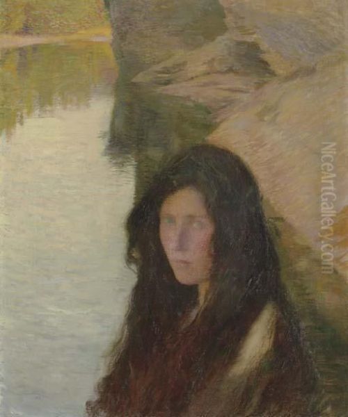 Reverie Au Bord De L'eau Oil Painting by Henri Martin