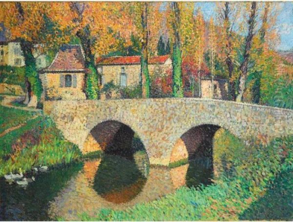 Le Pont De La Bastide Du Vert Oil Painting by Henri Martin