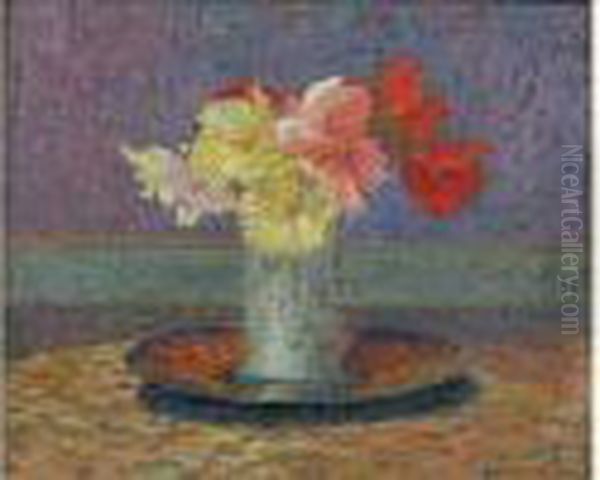 Bouquet De Fleurs Oil Painting by Henri Martin