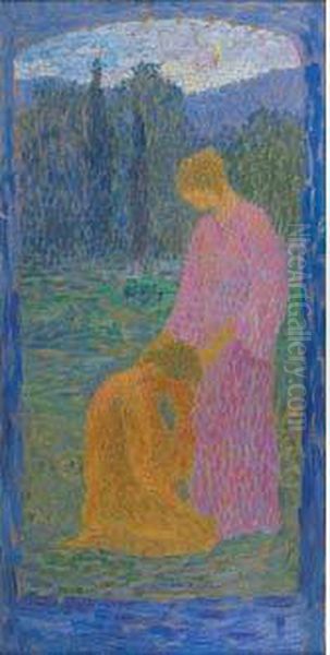 Femme Assise Oil Painting by Henri Martin