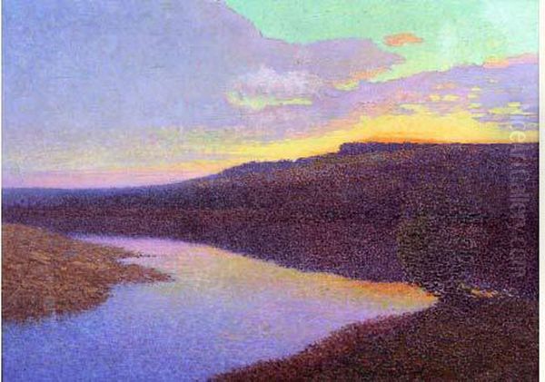 Paysage Du Lot, Vers 1890 Oil Painting by Henri Martin