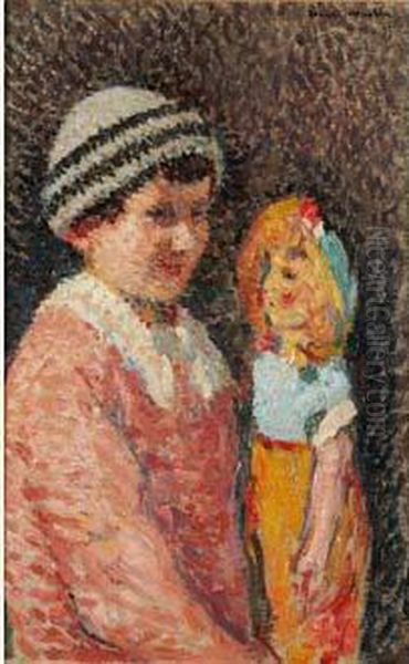 Enfant A La Poupee Oil Painting by Henri Martin