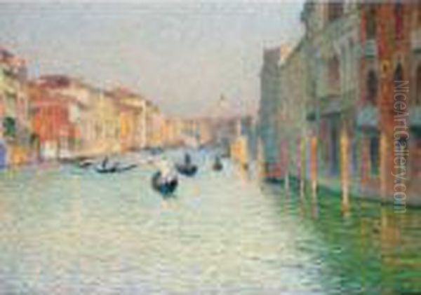 Gondoles A Venise Oil Painting by Henri Martin