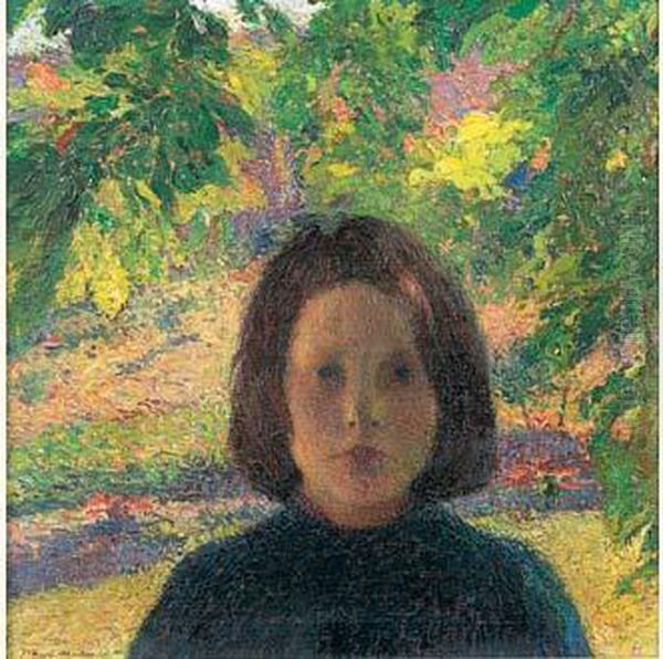 Portrait De Jeune Fille Oil Painting by Henri Martin