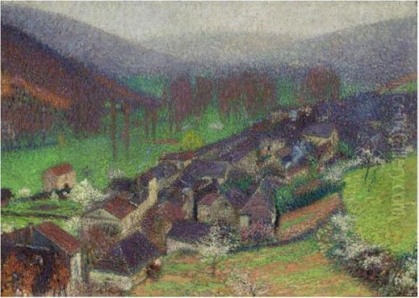 Vue De Labastide Du Vert En Contrebas De Marquayrol Oil Painting by Henri Martin