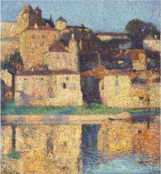 Vue De Puy L'eveque, Depuis La Rive D'en Face Oil Painting by Henri Martin