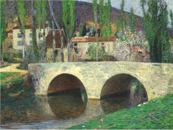 Le Pont De Labastide Du Vert Oil Painting by Henri Martin