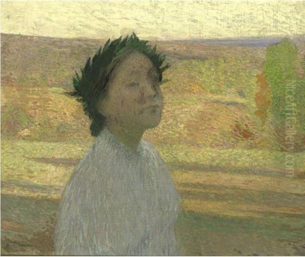 Portrait De Jeune Femme Oil Painting by Henri Martin