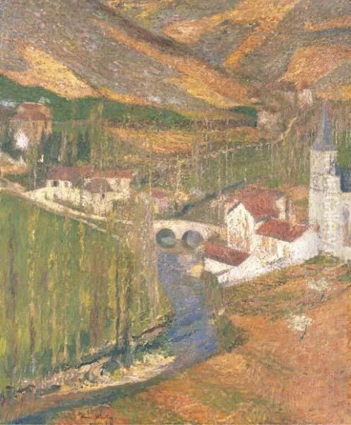 La Bastide Du Vert Autour Du Pont Ou Debout Du Printemps Vu Depuismarquayrol Oil Painting by Henri Martin