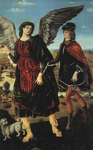 Tobias and the Angel Oil Painting by Antonio Del Pollaiuolo