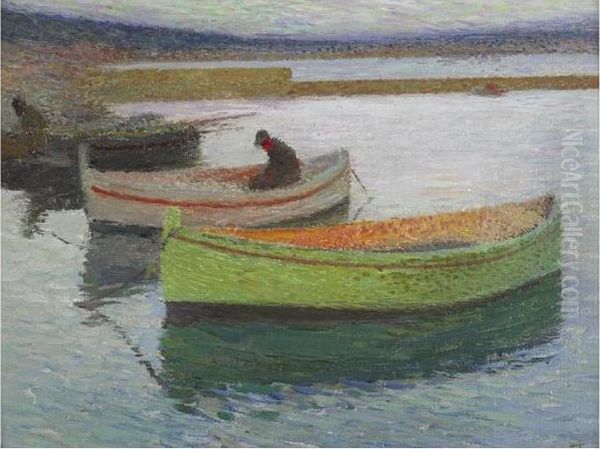 Bateaux De Peche Au Port De Collioure Oil Painting by Henri Martin