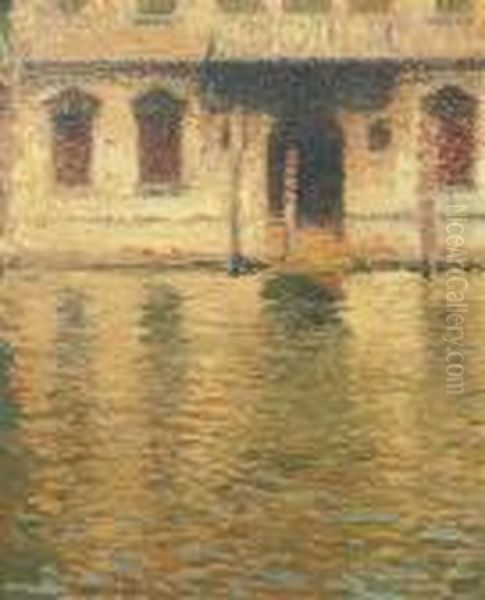 Vue D'un Palais A Venise Oil Painting by Henri Martin