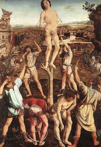 Martyrdom of St Sebastian Oil Painting by Antonio Del Pollaiuolo