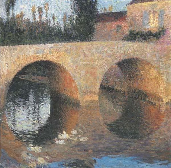 Le Pont De Labastide Du Vert, Vue De L'ouest Oil Painting by Henri Martin