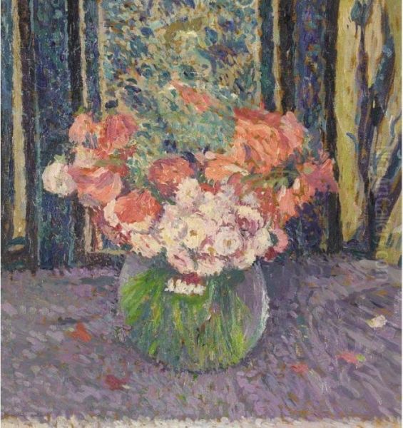 Vase De Fleurs Oil Painting by Henri Martin