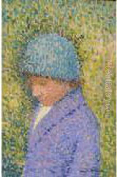 Portrait D'une Jeune Fille Oil Painting by Henri Martin