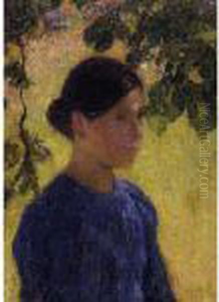 Portrait De Femme Oil Painting by Henri Martin