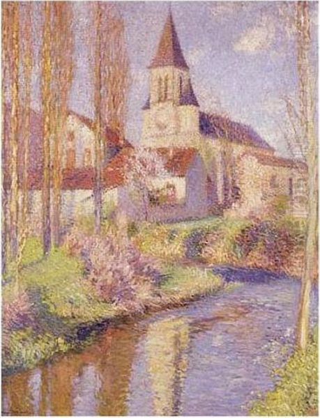 L'ecole Et L'eglise De La Bastide Du Vert Oil Painting by Henri Martin