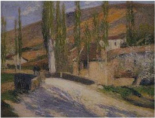 Sortie De La Bastide Du Vert Par Le Pont Oil Painting by Henri Martin