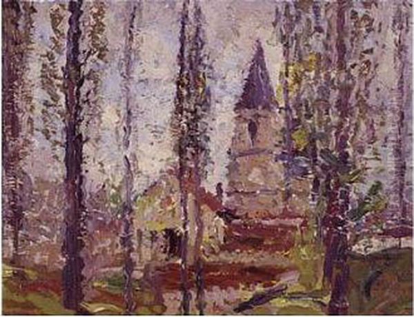 L'eglise Oil Painting by Henri Martin