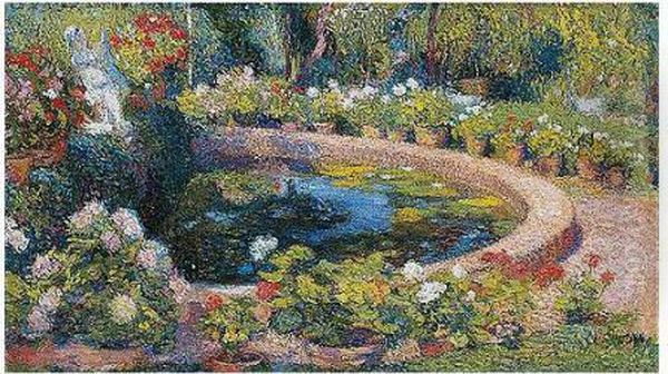 Bassin Central De Parc Du Manoir De Marquayrol Oil Painting by Henri Martin