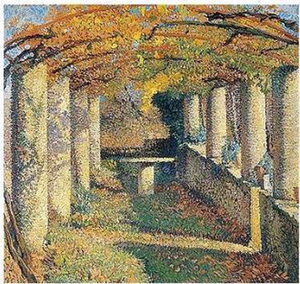 La Pergola A Marqueyrol Oil Painting by Henri Martin