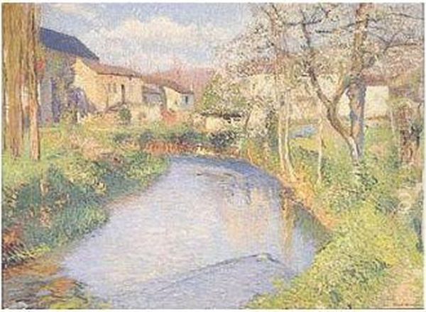 Labastide Du Vert, Au Bord De La Riviere Oil Painting by Henri Martin