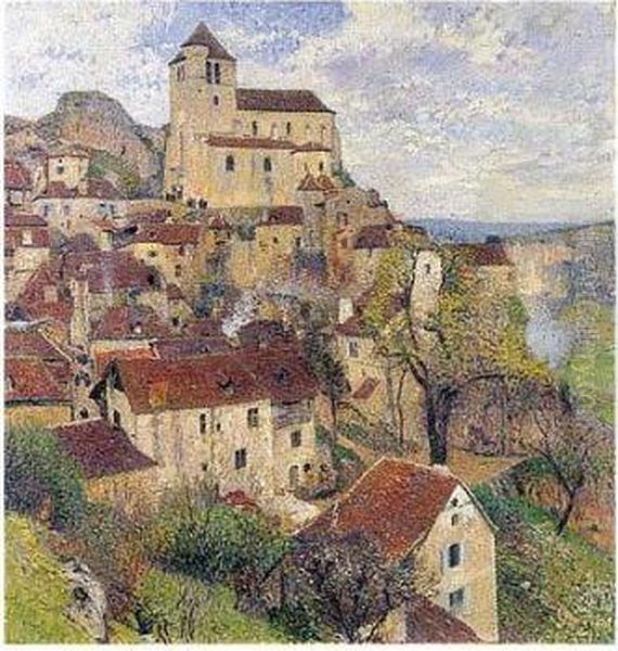 Saint-cirq-lapopie Oil Painting by Henri Martin