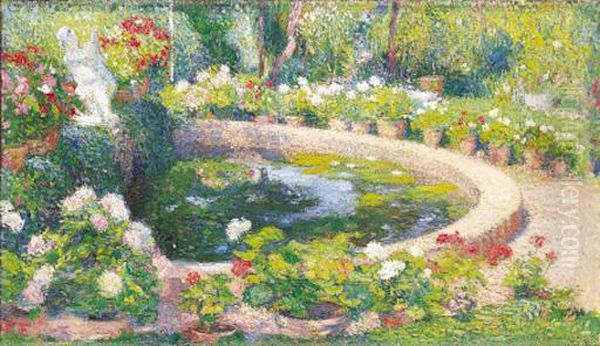 Bassin Central De Parc Du Manoir De Marquayrol Oil Painting by Henri Martin