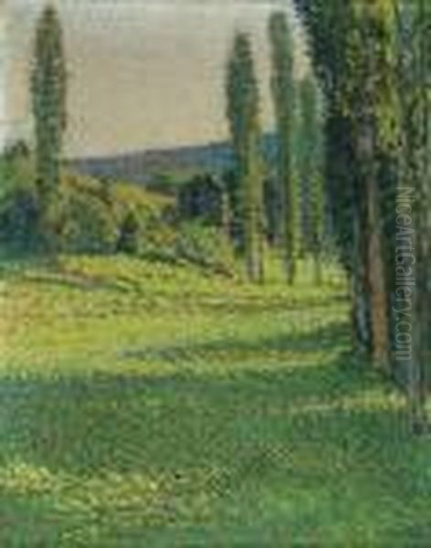 Au Bord D'un Champ Oil Painting by Henri Martin