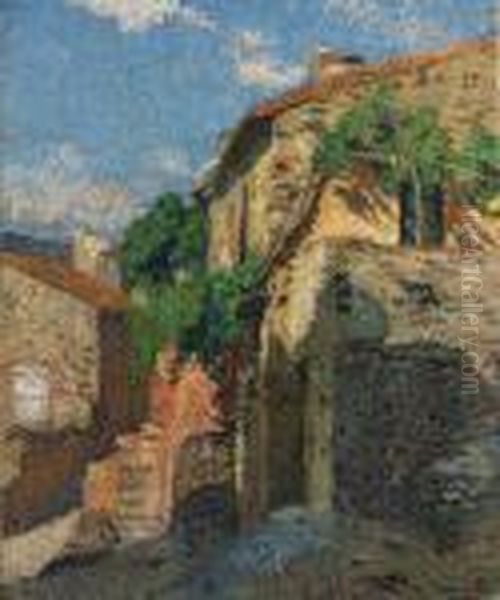 Maisons Collioure Oil Painting by Henri Martin