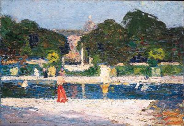 Le Petit Lac Aux Jardins Du Luxembourg Oil Painting by Henri Martin