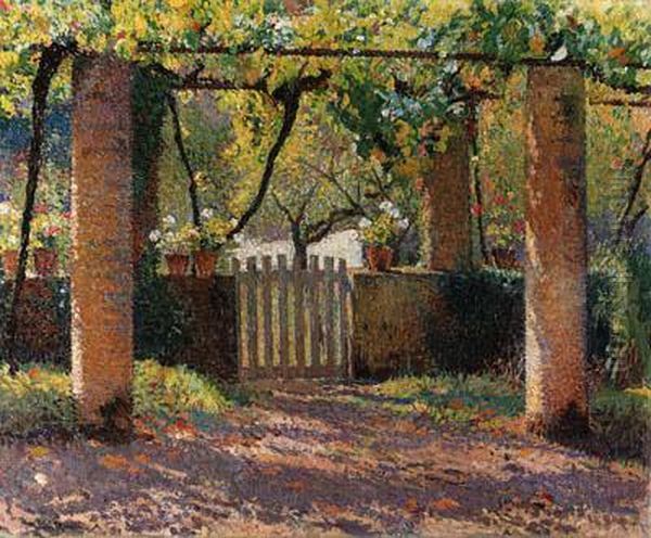 Porte Du Potager Dans La Tonnelle Sud De Marquayrol Oil Painting by Henri Martin