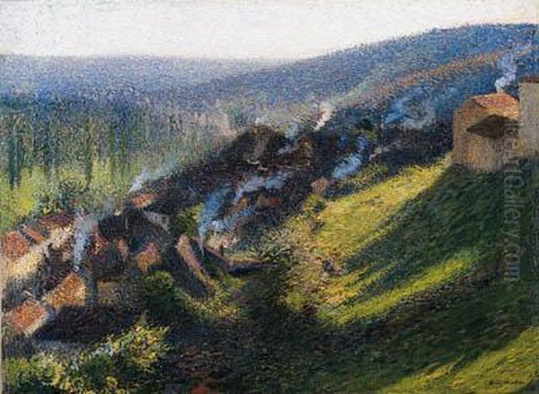 La Bastide Du Vert, Le Matin (la Bastide Du Vert, Morning) Oil Painting by Henri Martin