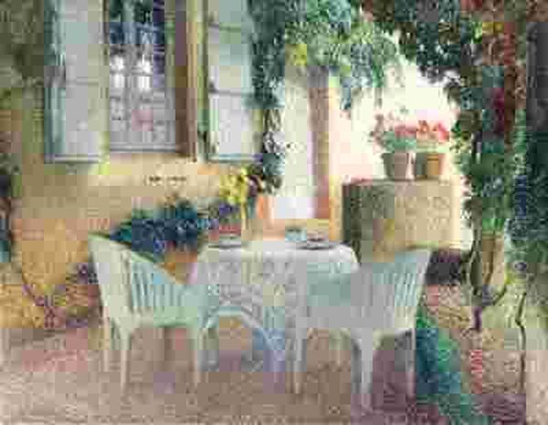 Terrasse Du Manoir Marquayrol (terrace Of The Manor Atmarquayrol) Oil Painting by Henri Martin