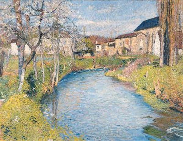 La Vert La Bastide Du Vert Au Printemps (the Bastide Du Vert Inspringtime) Oil Painting by Henri Martin